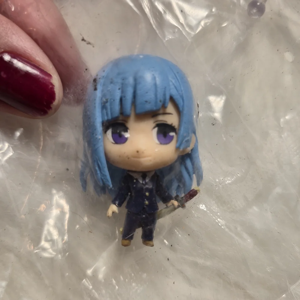 Blue Haired‎ Anime Figure with Purple Eyes